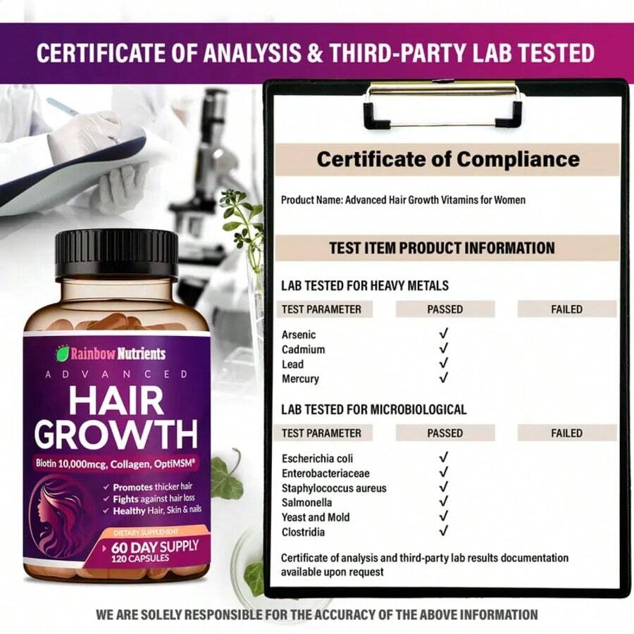 24-In-1 Advanced Hair Growth Vitamins |   Biotin 10,000mcg, Collagen, Patented OptiMSM, GoMCT, Saw Palmetto |   Naturally Regrow Stronger & Healthier Hair, Skin And Nails |   Stops Hair Loss |   60 Day Supply - Default Color
