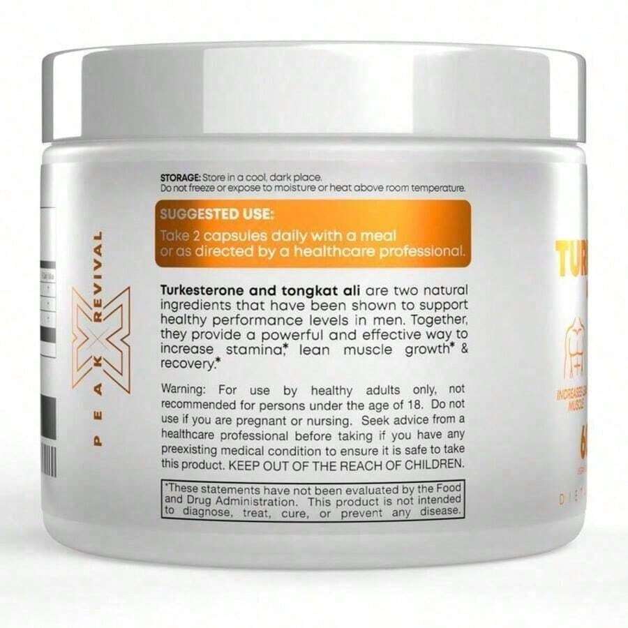 Peak Revival-X Turkesterone + Tongkat Ali + Colostrum – Testosterone, Muscle Growth & Energy Support – 60 Capsules - Default Color