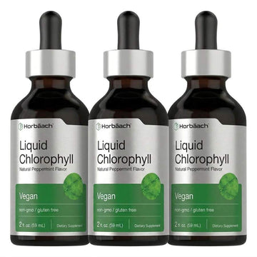 Horbäach Liquid Chlorophyll Drops |   2 Oz |   Vegan, Non-GMO, And Gluten Free Formula |   Natural Peppermint Flavor - Default Color