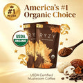 Organic Mushroom Instant Coffee | 6 Adaptogenic Mushrooms & MCT Oil, 30 Servings - 2-pack