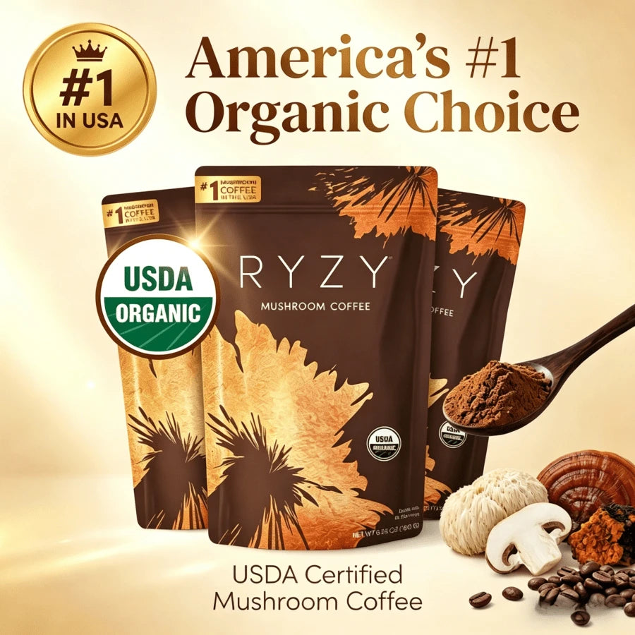 Starter Kit |   Mushroom Coffee Bundle |   6 Adaptogenic Mushrooms |     USDA Organic |     Instant Coffee |   30 Servings Of Better Energy, Focus,Digestion &Lmmunity - 2-pCS