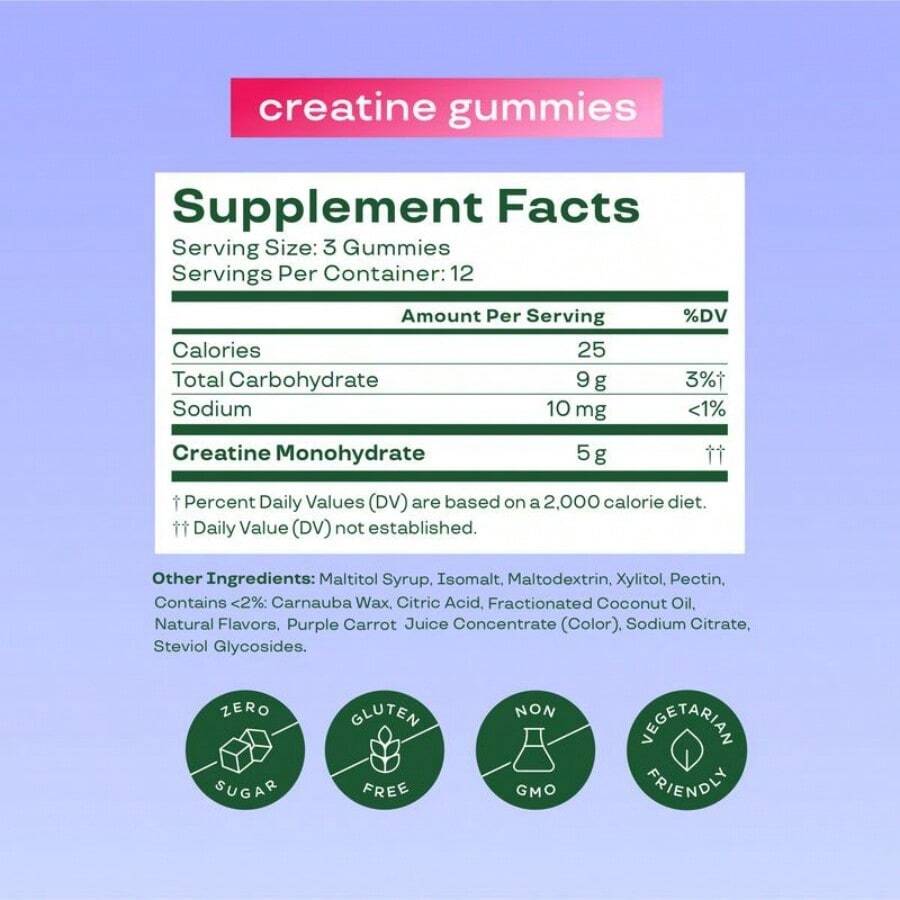 Bloom Nutrition Creatine Gummies - Energy, Cognitive Health & Post-Workout Muscle Recovery Promotes & Muscle Improves - Creatine For Women - Default Color