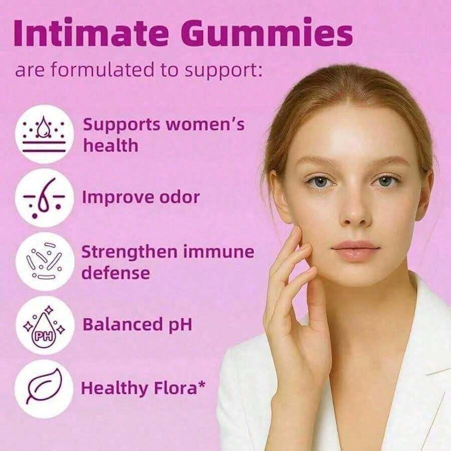LEEFAR Her Juicy  Feminine Probiotics Gummies- All In One Solution With Slippery Elm And Prebiotics&Lactobacillus Probiotic Blend For Women's PH Balance And Dryness - Hawaiian Pineapple Gummies 60 Count Hawaiian Pineapple Women's Probiotic - 2PCS