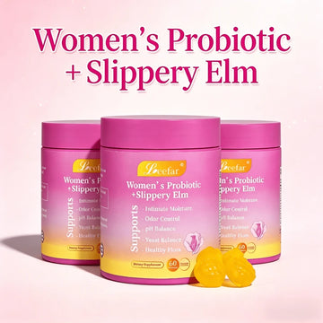 LEEFAR Her Juicy  Feminine Probiotics Gummies- All In One Solution With Slippery Elm And Prebiotics&Lactobacillus Probiotic Blend For Women's PH Balance And Dryness - Hawaiian Pineapple Gummies 60 Count Hawaiian Pineapple Women's Probiotic - Default Color