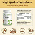 Supplement Vitamin D3K2, 250 Veggie Softgels, 2 In 1 (5000 D3+100mcg K2 MK7)| Healthy Bones, Teeth, Heart, Immune System Healthcare Dietary Fitness Edible - Default Color