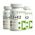 Supplement Vitamin D3K2, 250 Veggie Softgels, 2 In 1 (5000 D3+100mcg K2 MK7)| Healthy Bones, Teeth, Heart, Immune System Healthcare Dietary Fitness Edible - 3PCS