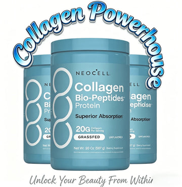 NeoCell Collagen Bio-Peptides Powder - 20oz - Superior Absorption - Grassfed Protein Supplement - Advanced With 18 Essential Amino Acids - Default Color