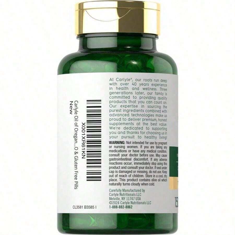 Carlyle Oregano Oil 4000mg Supplement |   150 Softgel Capsules |   Contains Carvacrol |   Non-GMO & Gluten Free Formula - 3bottle