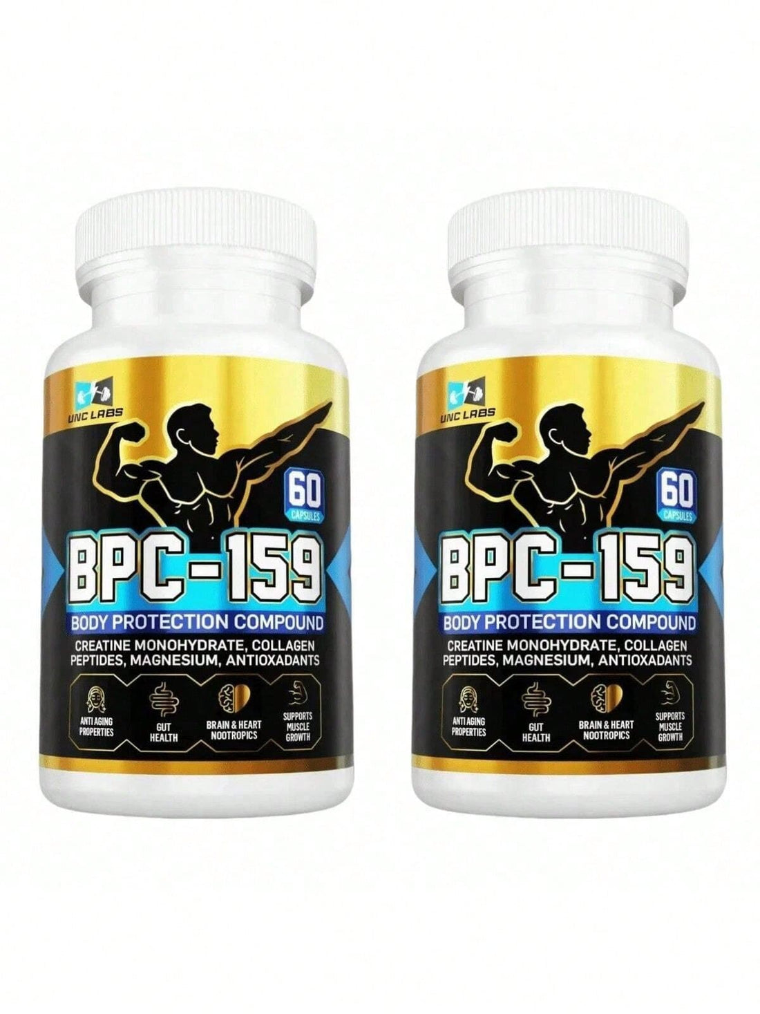 BPC-159 Peptide Capsules- BPC-157 Blend With Creatine Monohydrate, Collagen Peptides & Magnesium Gluten Free |   60 Capsules - Default Color