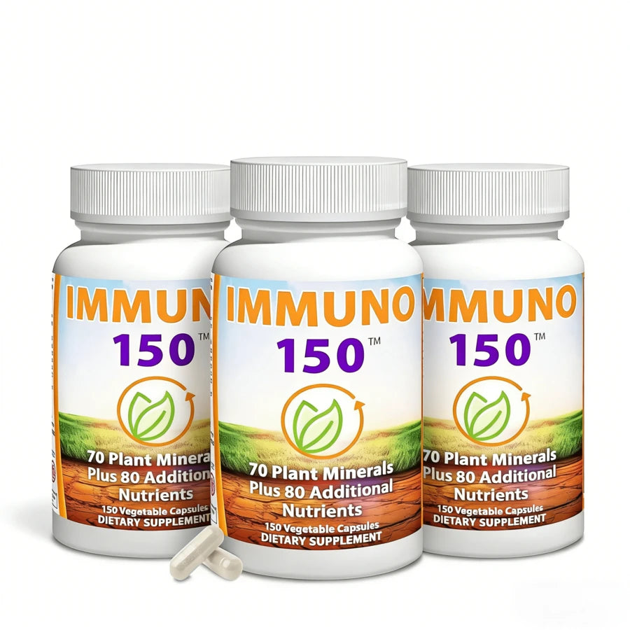 Immuno 150, Immune Support Supplement, Packed With 70 Plant Minerals, 13 Essential Vitamins And 68 Additional Nutrients-150 Vegetable Capsules- Immune Boost For All Age Groups - Default Color