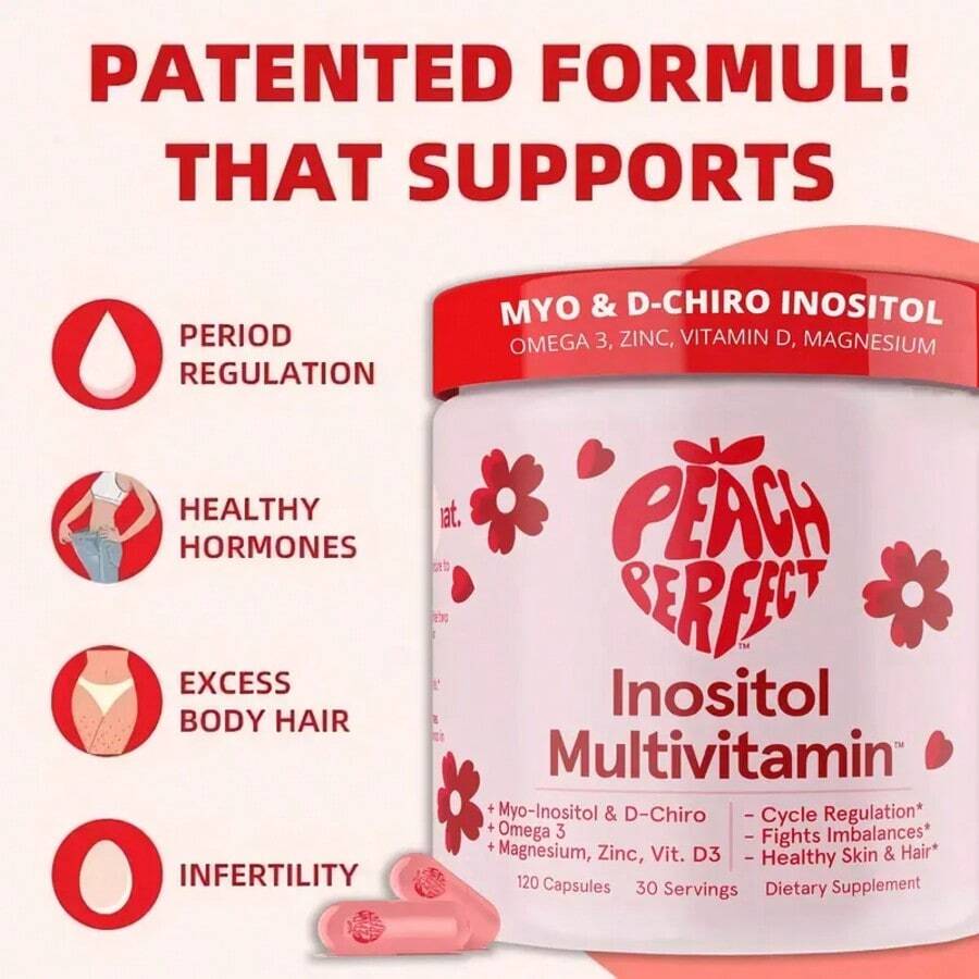 Inositol Powder Multivitamin, Pink Lemonade Flavor – 4g Myo & D-Chiro Inositol, DIM, Zinc, Magnesium Glycinate, Vitamin D3 – Supports Women's Health, Cycle, Energy[Free Shipping ] - 1 Item
