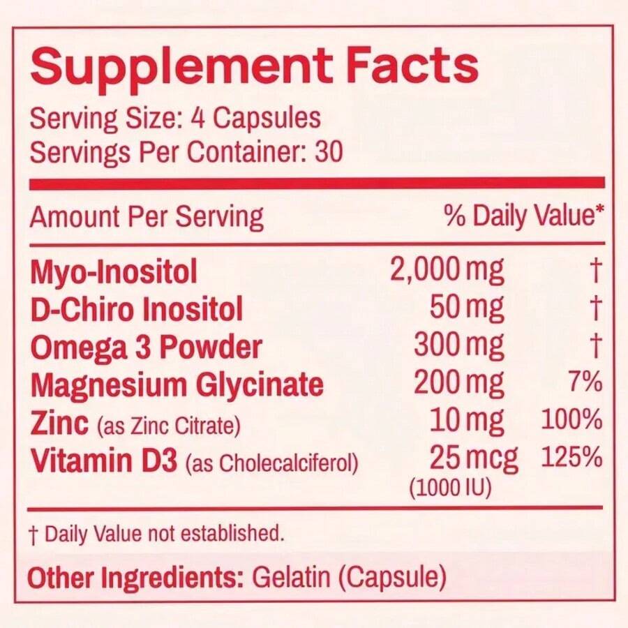 Inositol Powder Multivitamin, Pink Lemonade Flavor – 4g Myo & D-Chiro Inositol, DIM, Zinc, Magnesium Glycinate, Vitamin D3 – Supports Women's Health, Cycle, Energy[Free Shipping ] - 1 Item