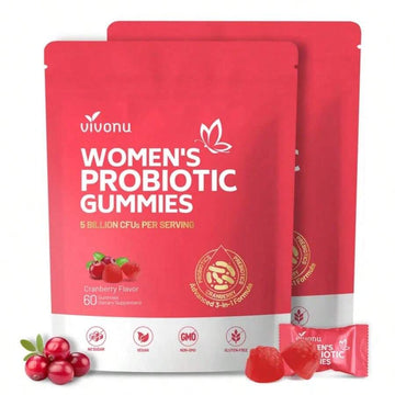 Women's Body Care Cranberry Probiotic Vegan Gummies 60Pcs - Default Color