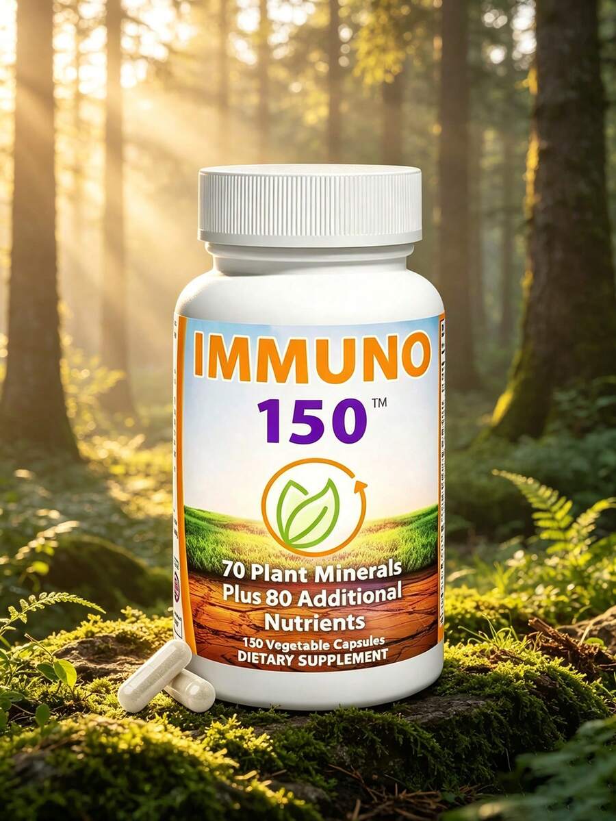Immuno 150, Immune Support Supplement, Packed With 70 Plant Minerals, 13 Essential Vitamins And 68 Additional Nutrients-150 Vegetable Capsules- Immune Boost For All Age Groups - Default Color