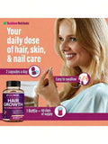 Hair Growth Vitamins For Women| Biotin 10,000mcg, Collagen, Patented OptiMSM®, GoMCT®Saw Palmetto| Naturally Regrow Stronger & Healthier Hair, Skin And Nails| Stops Hair Loss| 60 Day Supply - Default Color