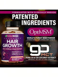 Hair Growth Vitamins For Women| Biotin 10,000mcg, Collagen, Patented OptiMSM®, GoMCT®Saw Palmetto| Naturally Regrow Stronger & Healthier Hair, Skin And Nails| Stops Hair Loss| 60 Day Supply - 1bottel