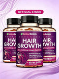 Hair Growth Vitamins For Women| Biotin 10,000mcg, Collagen, Patented OptiMSM®, GoMCT®Saw Palmetto| Naturally Regrow Stronger & Healthier Hair, Skin And Nails| Stops Hair Loss| 60 Day Supply - Default Color