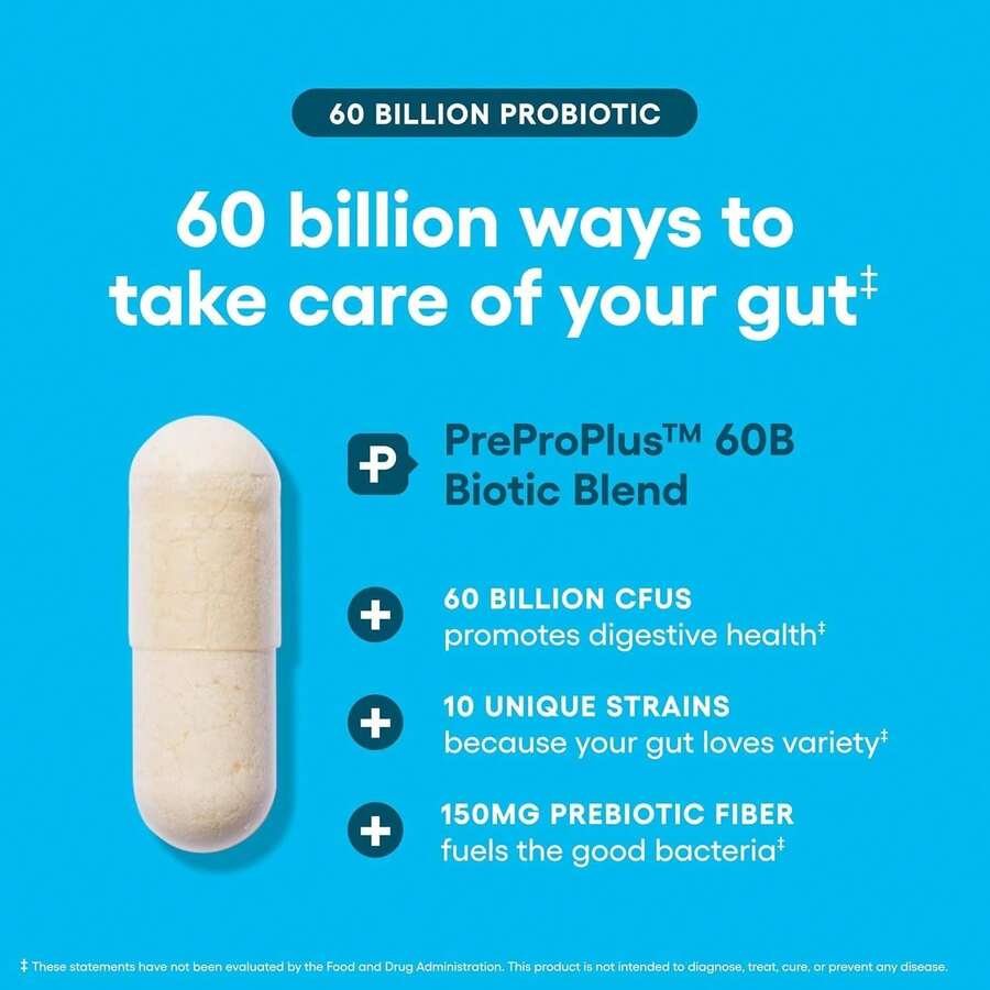 Physician's CHOICE 60CT Dual Action Digestive Enzymes 16 Enzymes + Organic Prebiotics Probiotics  Gut & Digestive Comfort Support. - 2bottel