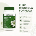 FLORAVIVA Rhodiola Rosea 500mg Capsules, Rhodiola Extract Supplement With 3% Salidrosides & 1% Rosavins, Natural Energy, Stress Support, Mental Clarity, Focus & Immune Wellness Support, Vegan Gluten Free, 60 Capsules - Default Color