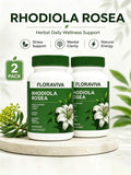 FLORAVIVA Rhodiola Rosea 500mg Capsules, Rhodiola Extract Supplement With 3% Salidrosides & 1% Rosavins, Natural Energy, Stress Support, Mental Clarity, Focus & Immune Wellness Support, Vegan Gluten Free, 60 Capsules - Default Color