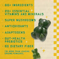 Grüns Superfood Greens Gummy Dietary Blend, 60+ Plant & Vitamin Ingredients, Vegan Gluten Free Third Party Tested - 2-pack