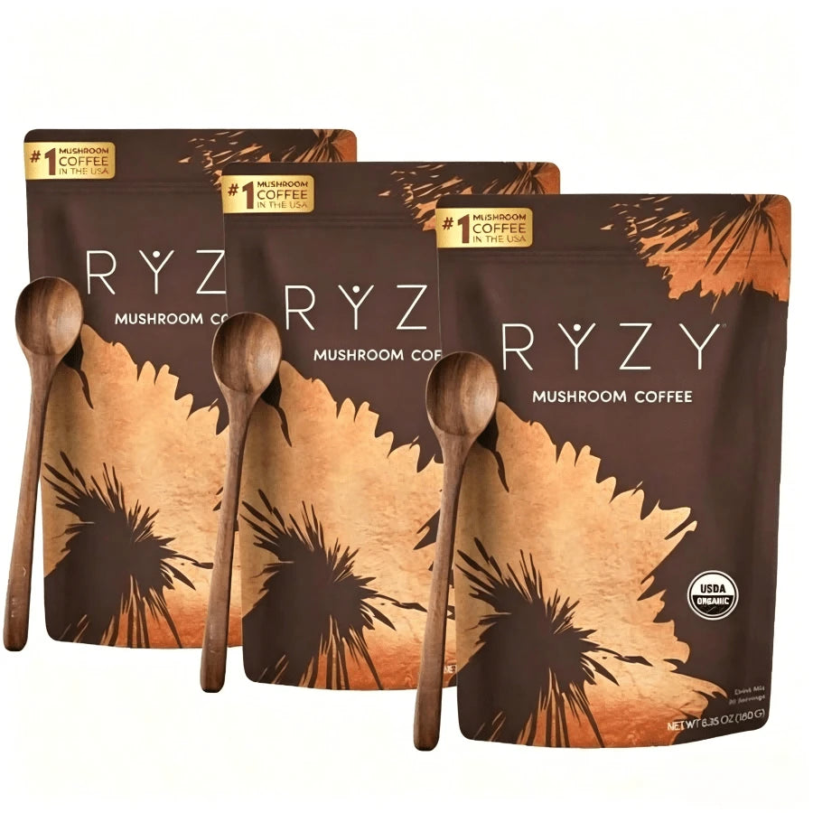 Make Your Day - Mushroom Coffee With 6 Adaptogenic Mushrooms And MCT Oil For Better Energy, Focus, Digestion, Lmmunity With Turkey Tail, Shiitake, Lion's Mane - 1-pack