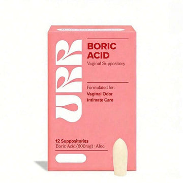 URR Boric Acid Vaginal Suppository W/ Lactic Acid & Aloe For Vaginal Odor, 12 Ct - Default Color