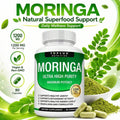Moringa Oleifera Capsules, Natural Moringa Leaf Supplement With Plant-Based Antioxidants, Daily Energy, Immune, Digestive & Overall Wellness Support, Vegan Non-GMO Capsules - Default Color