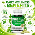 Moringa Oleifera Capsules, Natural Moringa Leaf Supplement With Plant-Based Antioxidants, Daily Energy, Immune, Digestive & Overall Wellness Support, Vegan Non-GMO Capsules - 1bottel