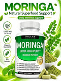 Moringa Oleifera Capsules, Natural Moringa Leaf Supplement With Plant-Based Antioxidants, Daily Energy, Immune, Digestive & Overall Wellness Support, Vegan Non-GMO Capsules - 2bottel