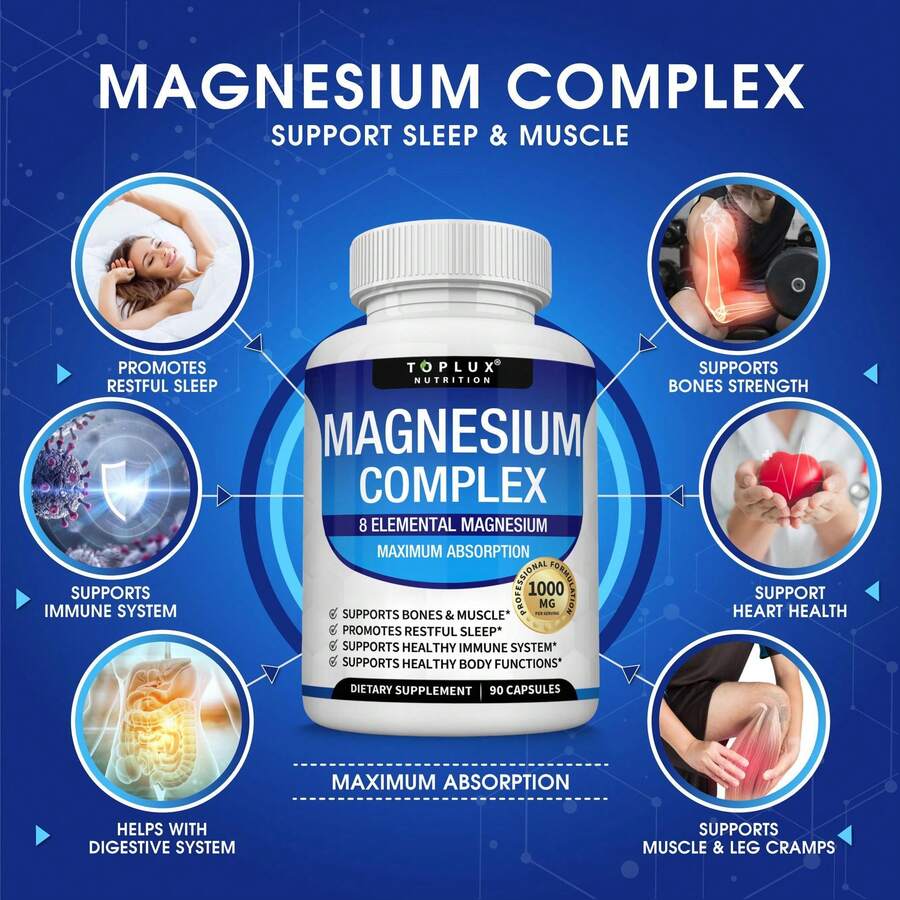 Magnesium Complex 8 EssentialMagnesium Supplement Fitness Edible - 2PCS