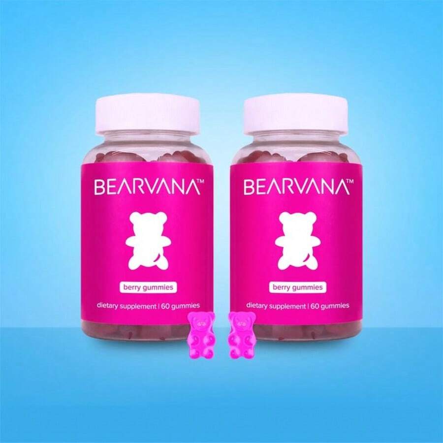Bearvana Bear Shaped Berry Chewy Gummies Dietary Supplement, Mixed Berry Fruit Flavor Daily Gentle Wellness Nutrient Soft Gummies, 60 Count Easy Chew Bottle Pack - Default Color