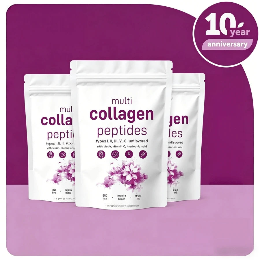 Multi Collagen Peptides Powder - Hydrolyzed Protein Peptides With Hyaluronic Acid, Biotin & Vitamin C,Holiday Essentials - 1 Pc