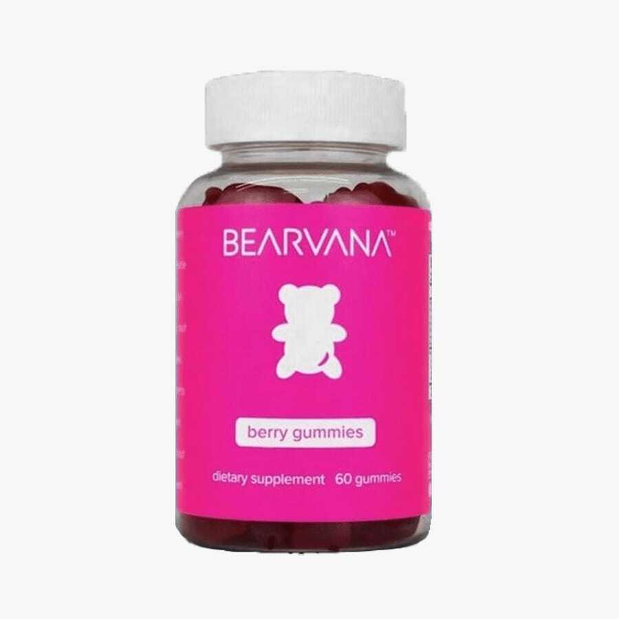 Bearvana Bear Shaped Berry Chewy Gummies Dietary Supplement, Mixed Berry Fruit Flavor Daily Gentle Wellness Nutrient Soft Gummies, 60 Count Easy Chew Bottle Pack - 2PCS