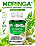 Moringa Oleifera Capsules, Natural Moringa Leaf Supplement With Plant-Based Antioxidants, Daily Energy, Immune, Digestive & Overall Wellness Support, Vegan Non-GMO Capsules - Default Color