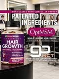 Hair Growth Vitamins For Women| Biotin 10,000mcg, Collagen, Patented OptiMSM®, GoMCT®Saw Palmetto| Naturally Regrow Stronger & Healthier Hair, Skin And Nails| Stops Hair Loss| 60 Day Supply - 1bottel