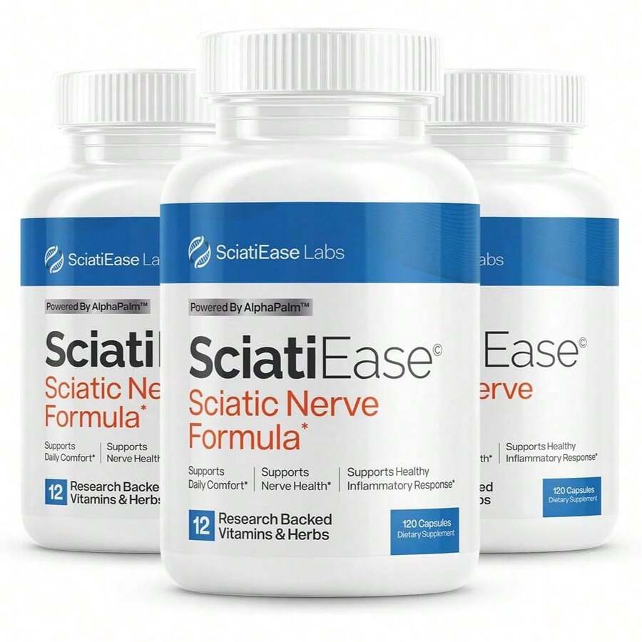 VPOAJ Sciatic Nerve Support Supplement 3 Pack - Nerve Health & Wellness Capsules With Vitamins & Herbal Blend, 120 Count Each - 300G