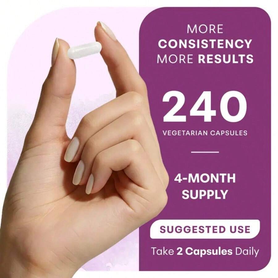 Women's Magnesium Complex Dietary Supplement, 240 Vegetarian Capsules, 20‑In‑1 Formula Featuring Vitamin D3, K2, Ashwagandha & Other Ingredients, Filler Free, Non‑GMO - Default Color