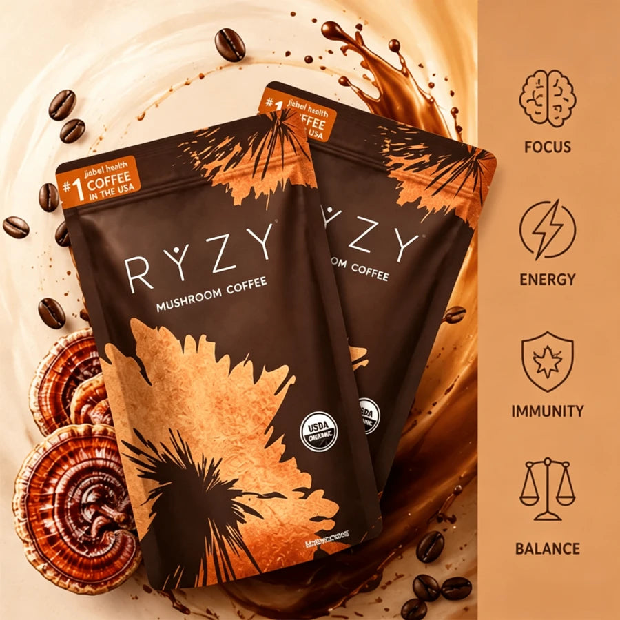 Premium Infused Instant Coffee, USDA Organic Medium Roast, 6‑Mushroom Blend Containing Lion's Mane & Turkey Tail, USA‑Grown, 30 Servings - 3