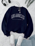 INAWLY women's royal blue letter print sweatshirt front view