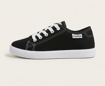 Women's Lightweight Casual Canvas Sneakers – Black
