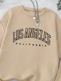 Women's casual apricot crew neck sweatshirt