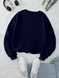 Women's casual royal blue crew neck sweatshirt