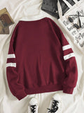 Women's loose fit burgundy long sleeve pullover